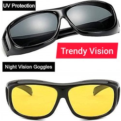 Wrap Around Unisex Night Driving HD Polarized Sunglasses for Men and Women | Night Rider Glasses for Driving Car, Riding Bike, Travelling, Sports, and Outdoors with Lens Cleaner | Anti Glare 100% UV Protection | 6 Month Warranty