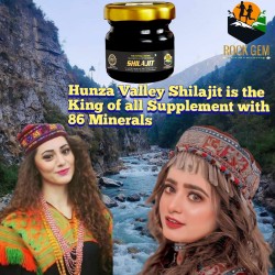 Rock Gem® Pure, Natural & Original Premium Quality Himalaya Hunza Valley Resin Shilajit, Performance Booster For Endurance and Stamina | Contains Lab Report - 30g