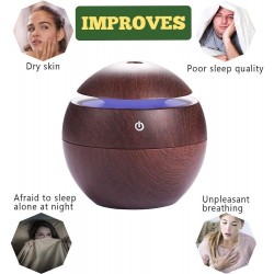 Wooden Cool Mist Humidifiers Essential Oil Diffuser Aroma Air Humidifier with Colorful Change for Car, Office, Babies, humidifiers for home, air humidifier for room (multi coloured) 6 Month Warranty